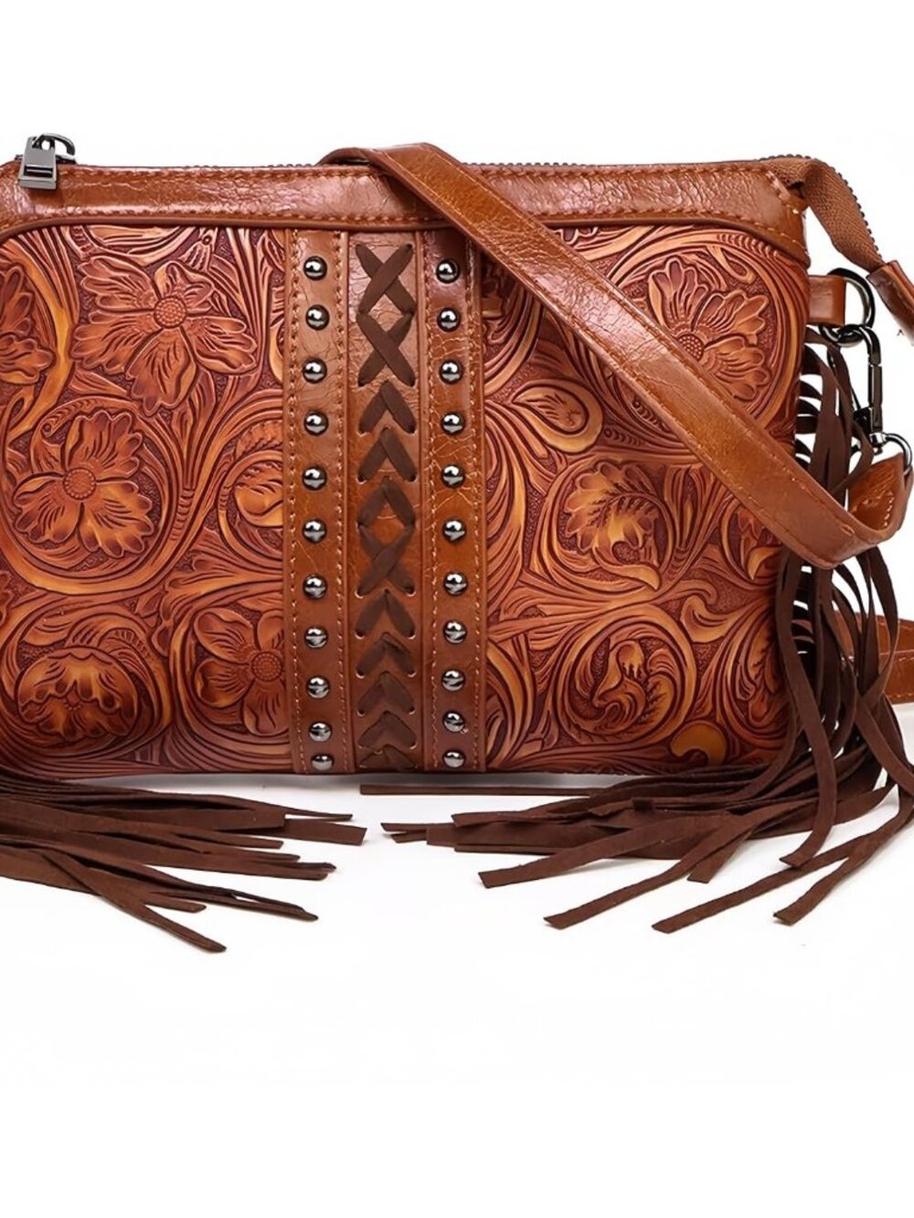 Small Crossbody Handbag for Women, Fringe Tassel Shoulder Purse, Western Wristle